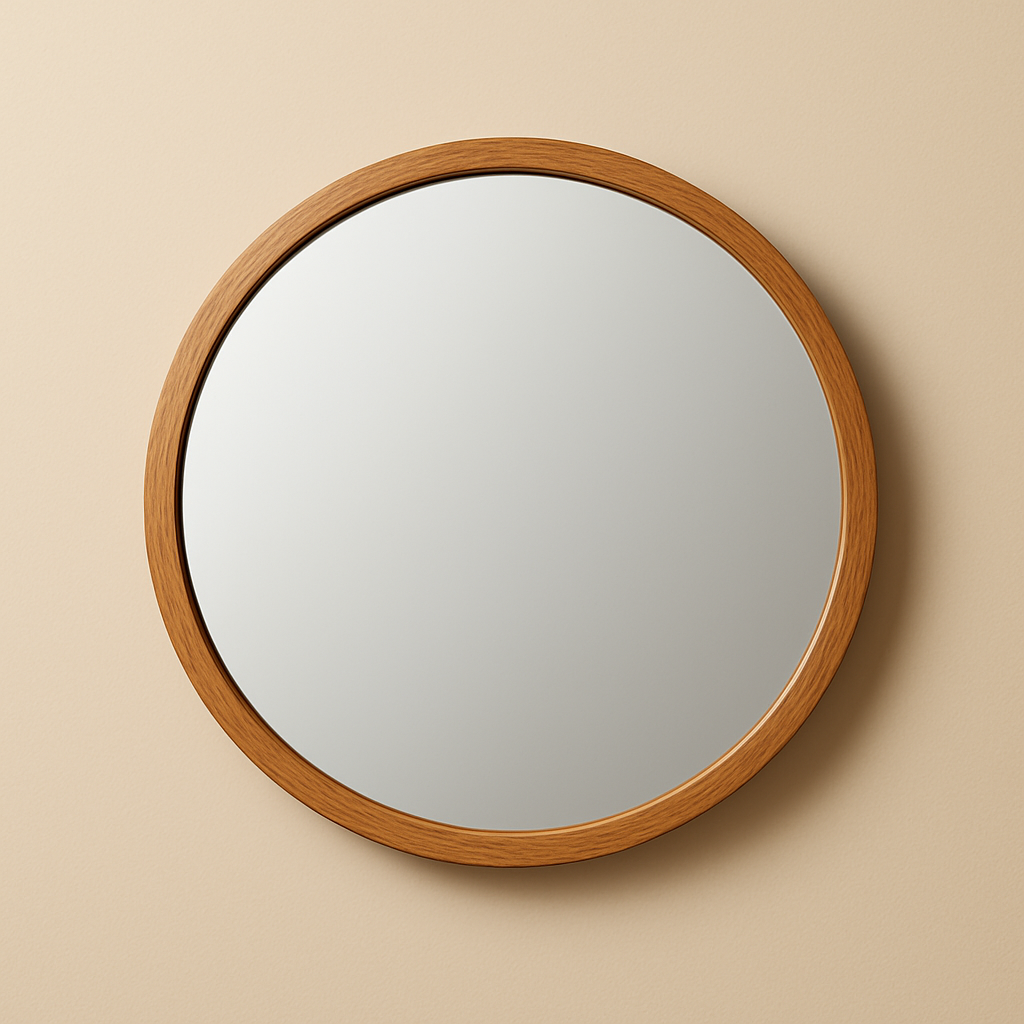 Round Oak Wall Mirror